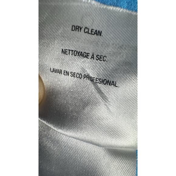 T TAHARI Women’s Teal Blue Cotton Blend Long Sleeve Zip jacket Size Medium - Picture 10 of 11